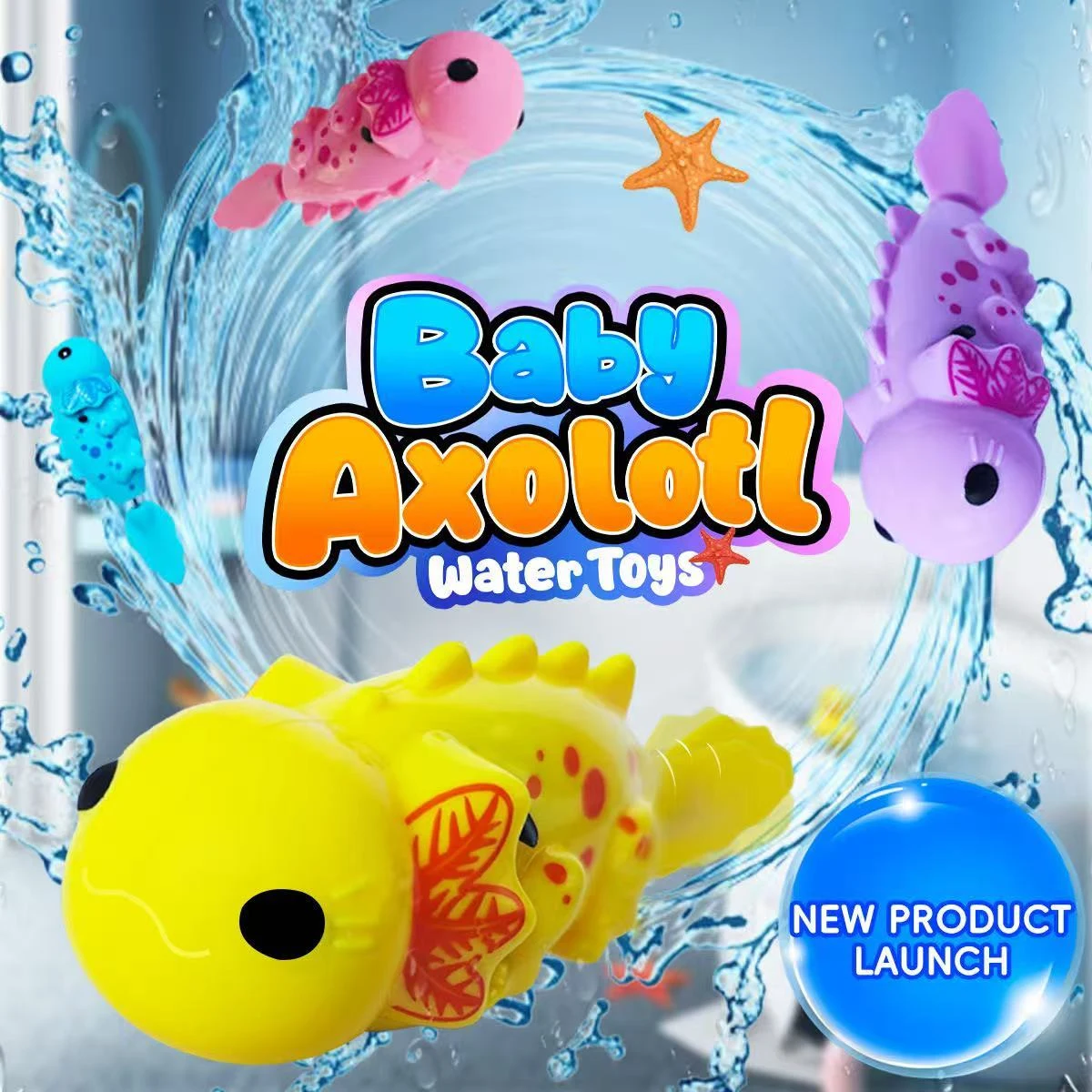Supplied Baby Axolotl campaign featuring the yellow toy fish.