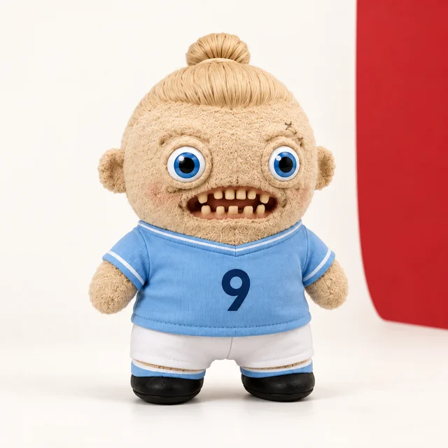Weegler in a blue number 9 football shirt